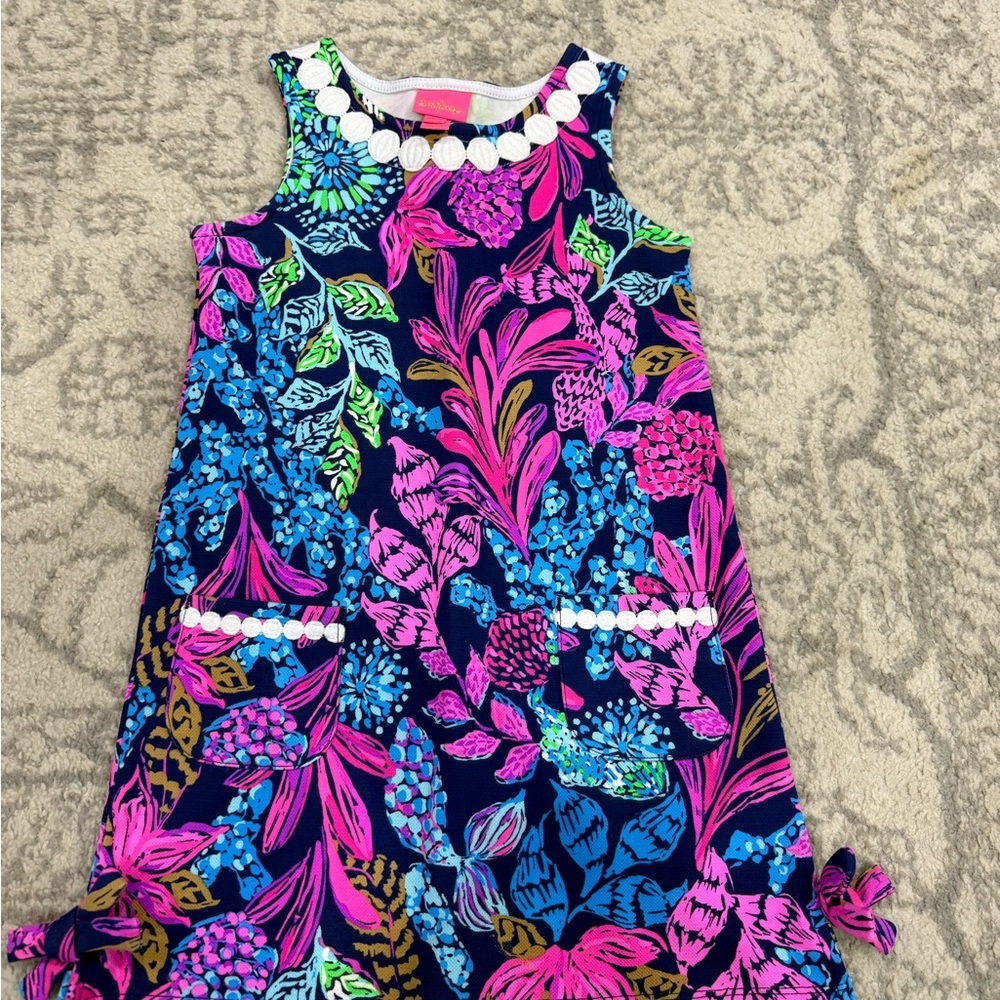 Lilly Pulitzer Vibrant Floral Kids Dress - Pink, Blue, Green